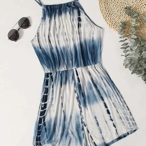 SHEIN Tie Dye Halter Romper
